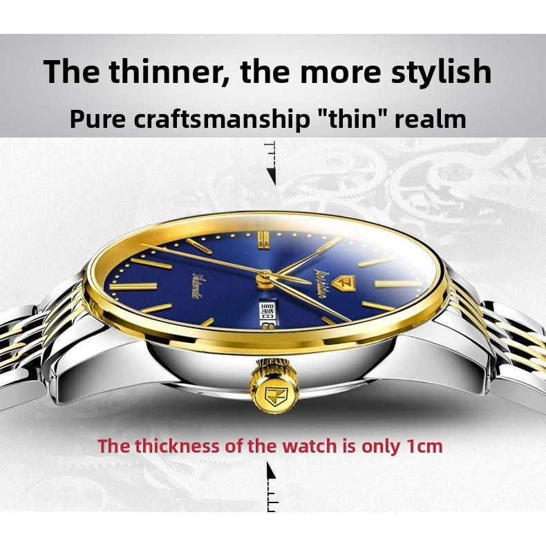 JIN SHI DUN Automatic Mechanical Watch, Fashionable Thin Waterproof Watch for Men