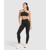 Gymshark Sutien sport cu guler halter, negru, B3c5j, Bb2j