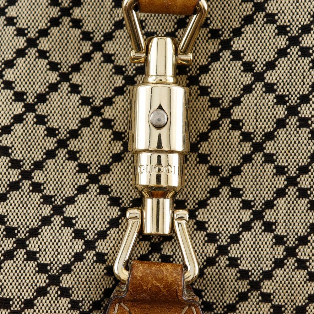 Gucci New Jackie Handbag 246907 Diamante Bamboo Fringe Brown Canvas Women Used