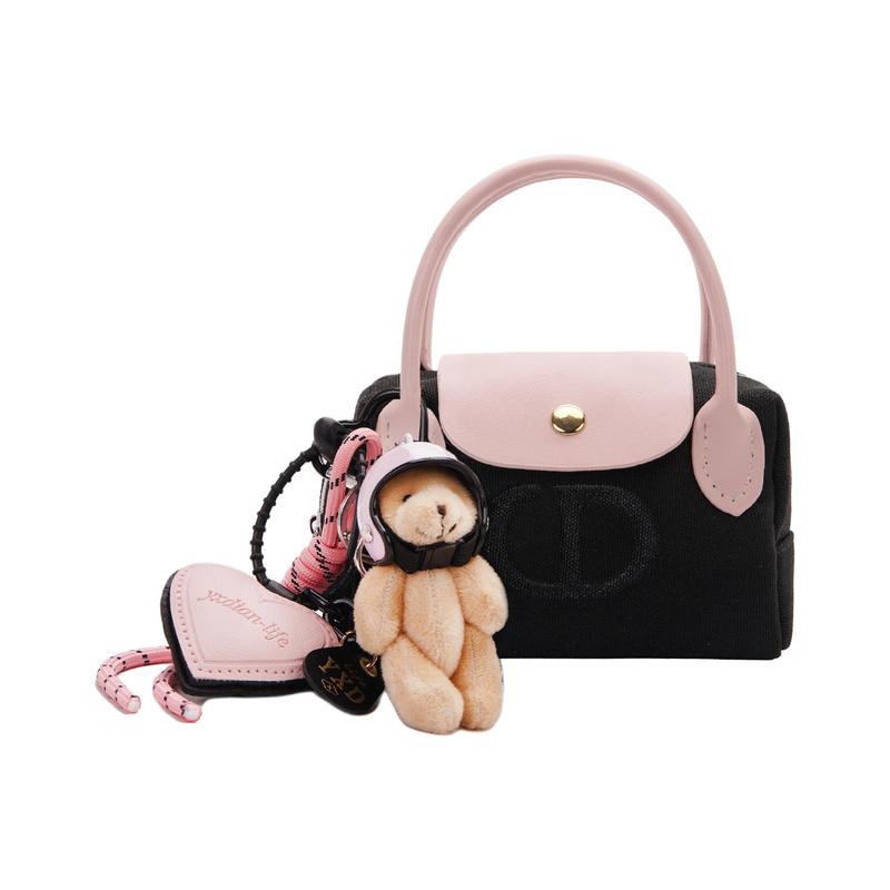 

DIOR Bag [Customized Cosmetic Bag] Canvas Black Pink Motorcycle Bear 1.1 Year of the Horse Limited CNY Girlfriend Versatile Commuting Exquisite чорний