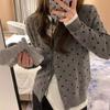 Autumn and Winter New Niche Polka Dot Knitted Cardigan Top Women's Soft Waxy Fashion Sweater Jacket