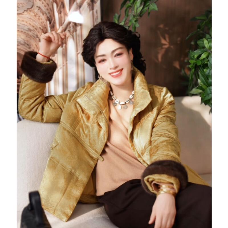 JIANHU Women's Elegant 90% White Duck Down Winter Puffer Coat