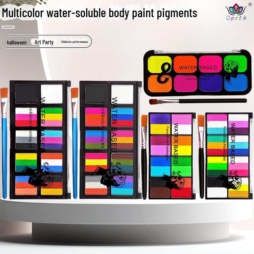 Multicolor Water-Soluble Face and Body Paint Set for Kids' Opera and Face Painting