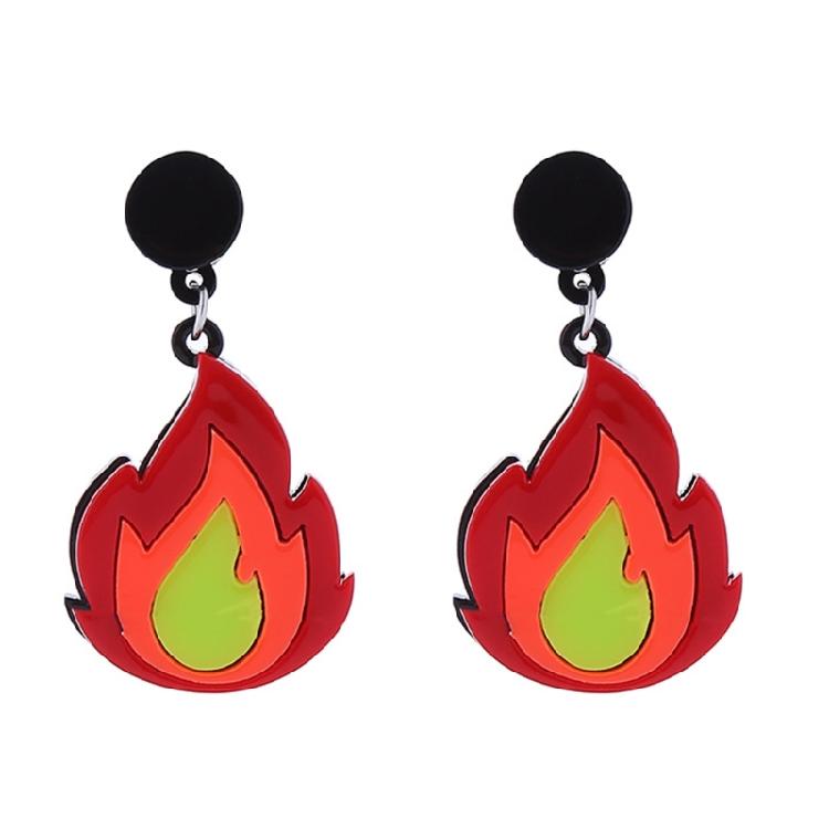 

Acrylic Flame Earrings Unique Drop Ear Rings Fashionable Ear Jewelry for Women 1