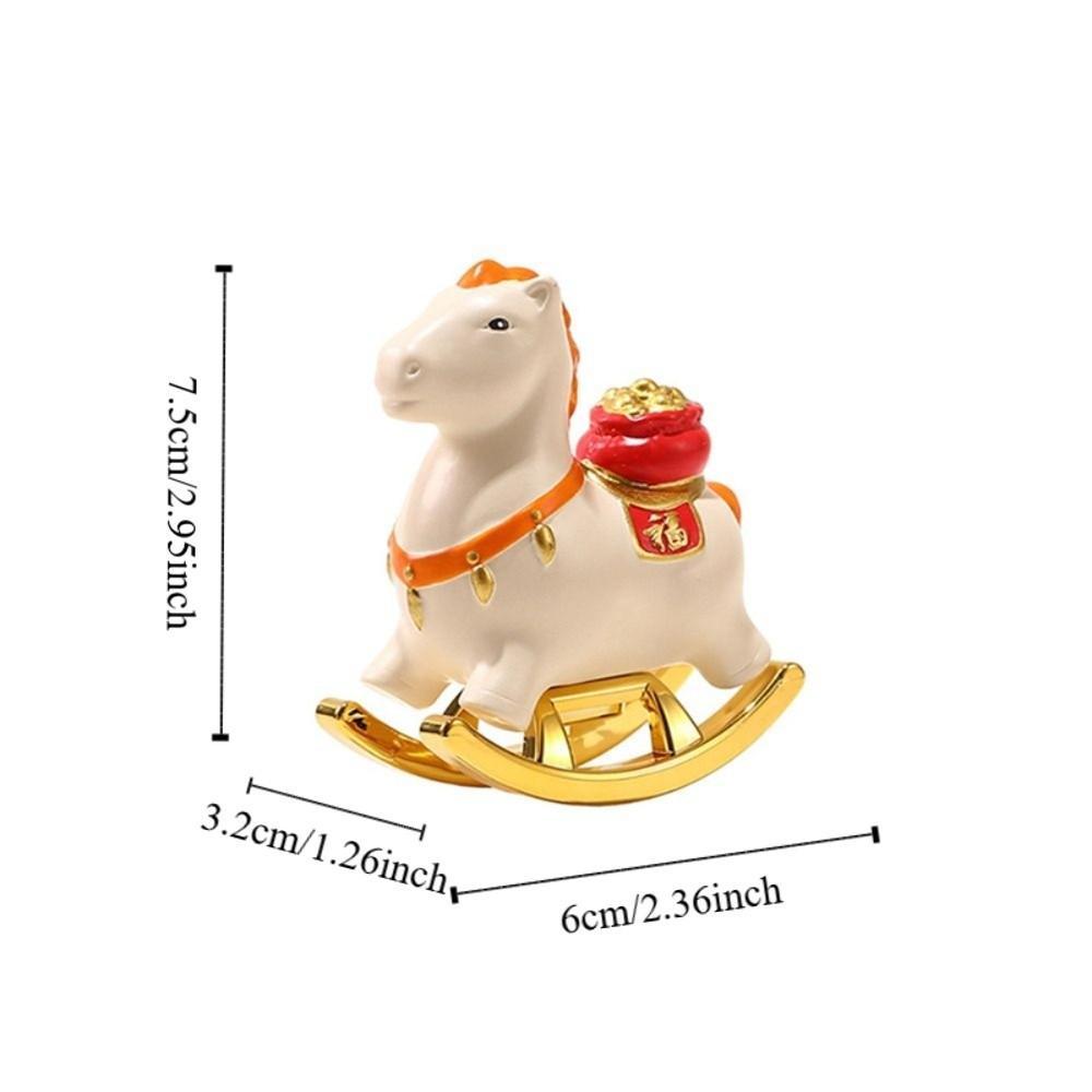 with Blessing Word Year of The Horse Zodiac Ornament Mini Horse Mascot Statue Study