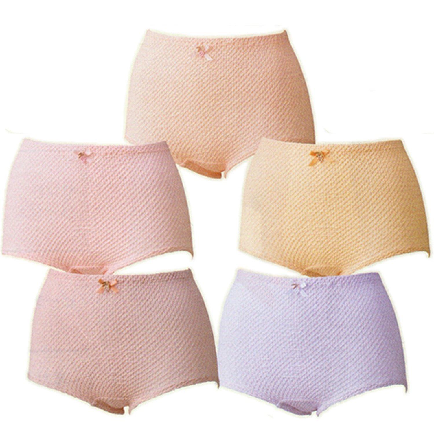 

Cotton Pique Knit [Etoile 841] No-Ride Panties, LL, 5-Piece Set, Basic,