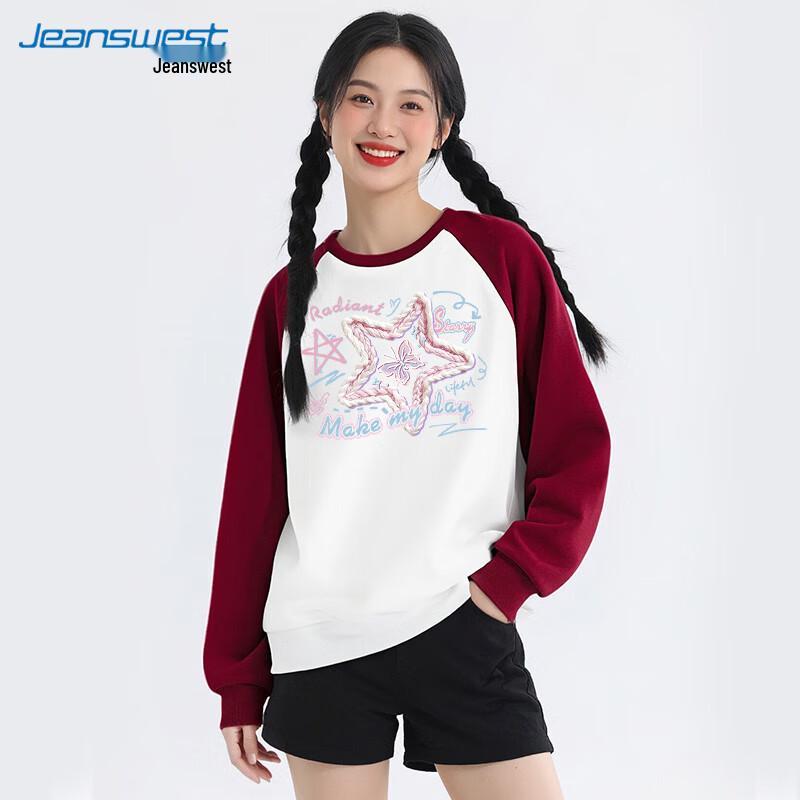 

Jeanswest Women s Retro Raglan Colorblock Sweatshirt 2XL