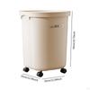 Trash Can with Wheels Dustbin Household Large Capacity Nordic Wastebasket Rubbish Bin for Apartment