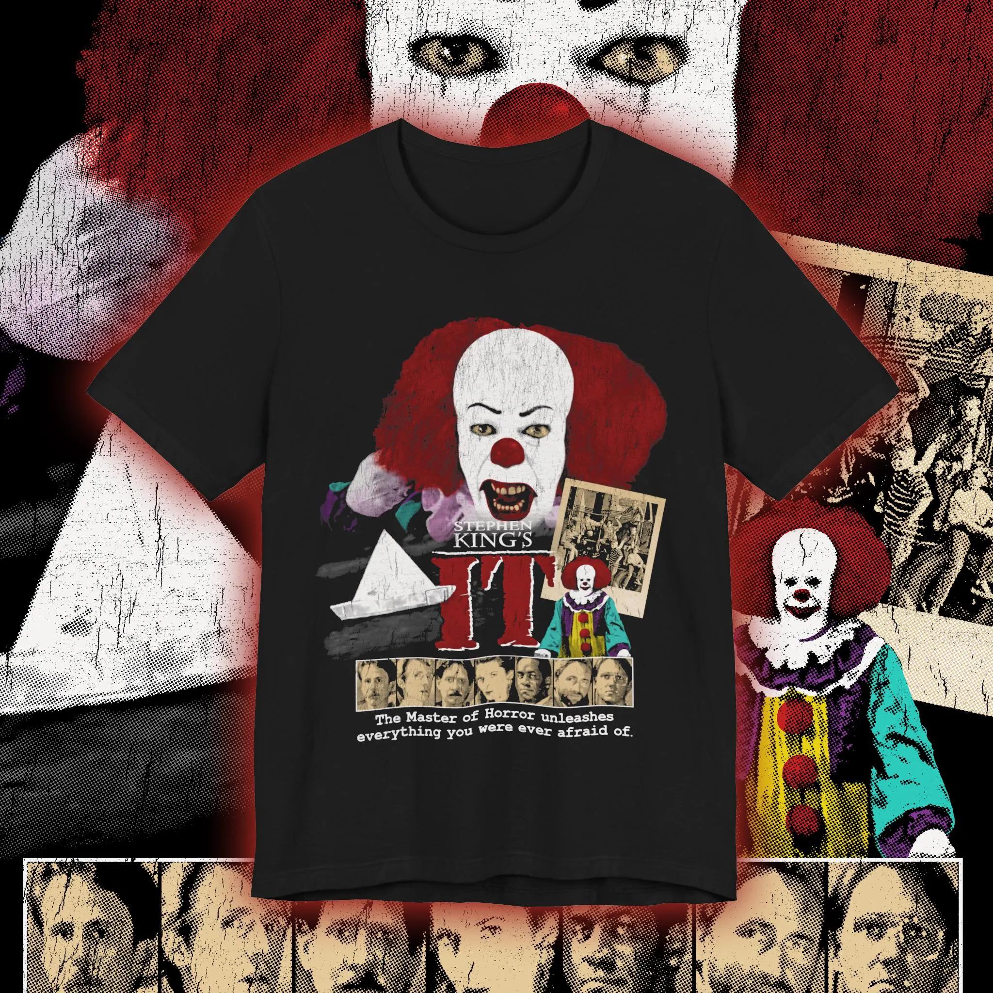 Stephen King It Pennywise Horror Movie T-shirt Street Style T-shirt Women s Comfortable T-shirt S