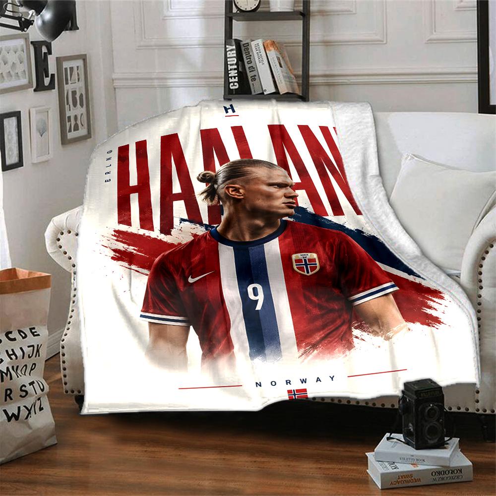 1pc Haaland1 Blanket, Gift, for Men and Women, Soft Blanket, Good for Sofa Bed Couch Travel, Lightweight Flannel Blanket