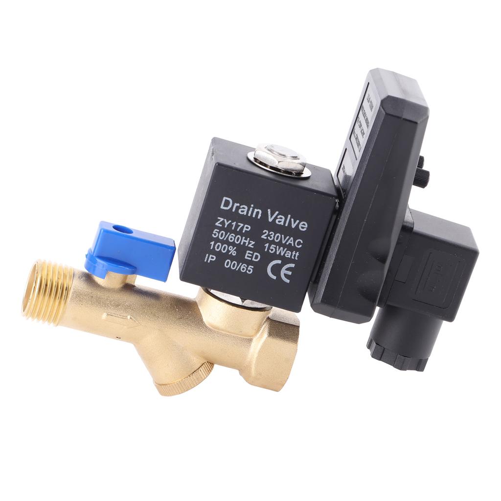 G12 DN15 Automatický elektronický časovaný vypouštěcí ventil pro kondenzát vzduchového kompresoru (AC 230V)