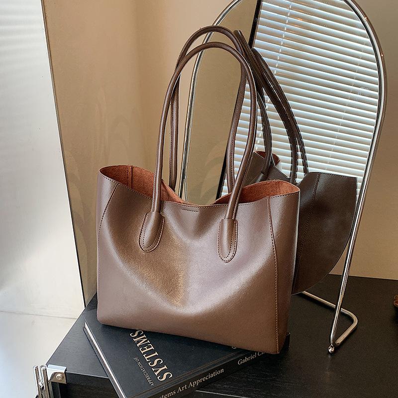 

Сумка на плечо большой вместимости премиум-класса, женская новая повседневная ретро-сумка-тоут, сумка для работы и поездок