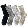 White Relief Socks Women'S Medium Tube Socks Spring And Summer Thin Stacking Socks Girl Lolita Japanese Stockings Women