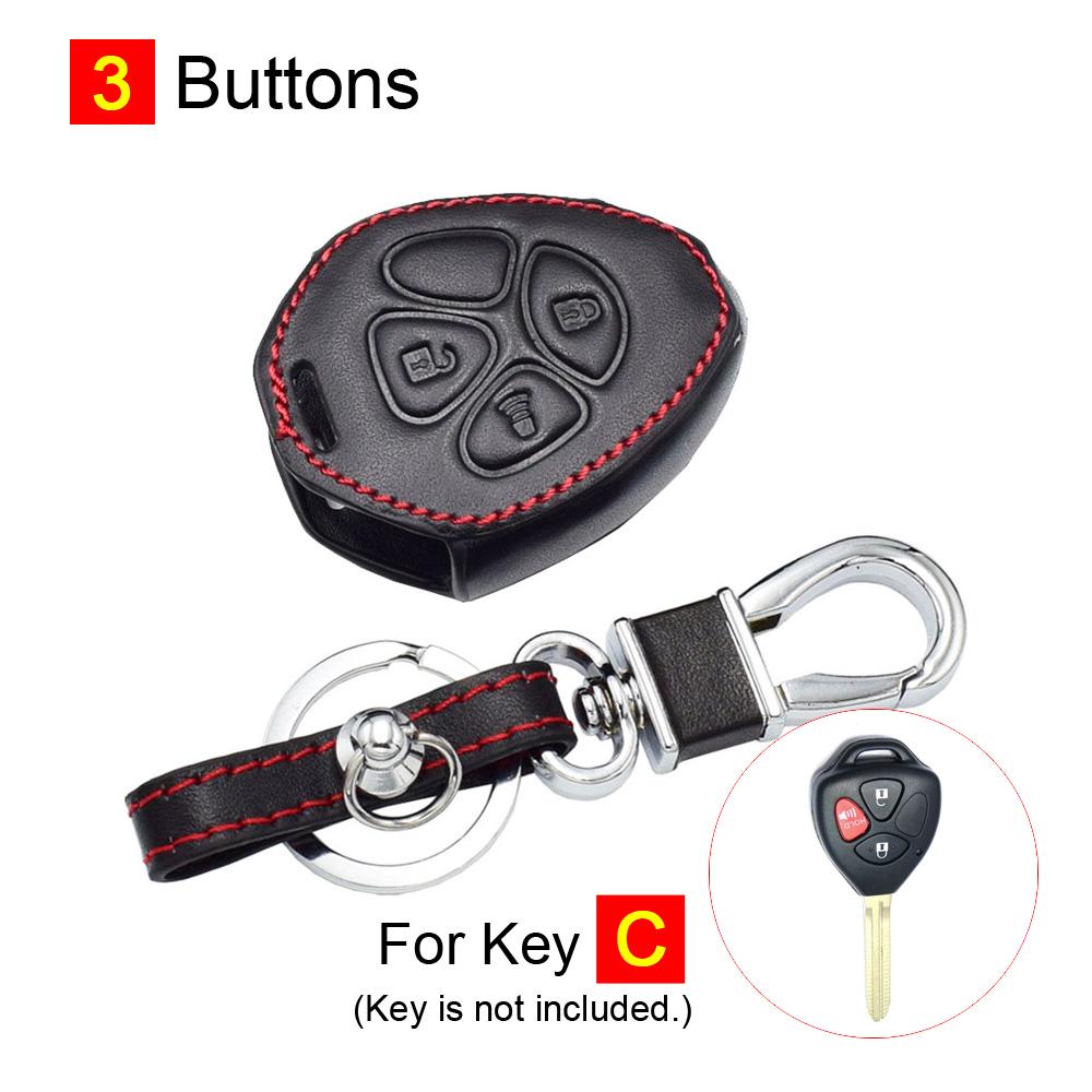 Leather Car Key Cover Remote Fobs Shell Protector Cases Auto Accessories For Toyota Camry Avalon Corolla Matrix Rav4 Venza Yaris