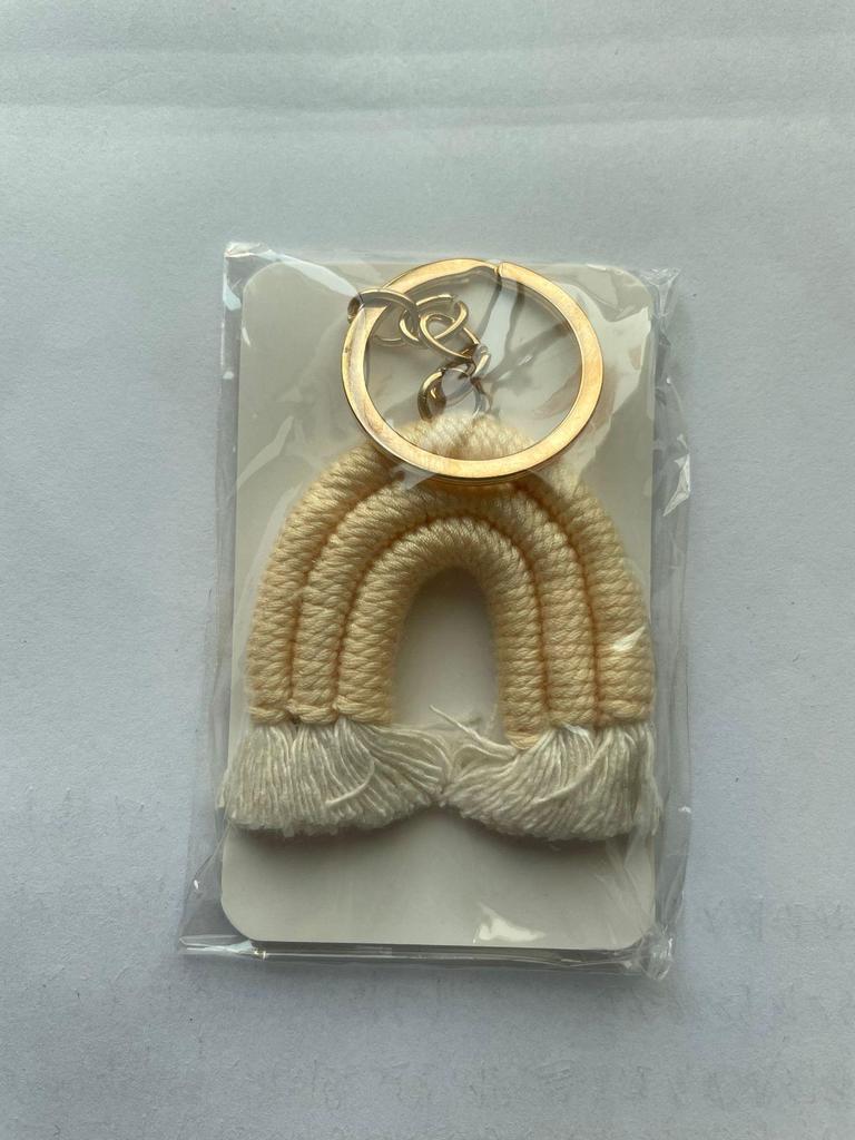 Handmade Knitted Rainbow Keychain Pendant Accessory