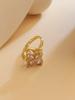 Four‑Leaf Clover Love Rotating Open Ring Adjustable Anti‑Fade Light Luxury Niche High‑End Jewelry