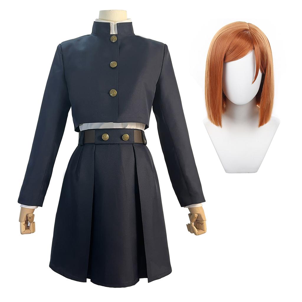 Jujutsu JJK Manga Anime Kugisaki Nobara Cosplay Kostým Paruka Bunda Sukně Růže Síťka Syntetické Halloween Vánoce