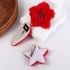 1pair Red Color Plush Star Hair Clips Barrettes Star Duckbill Clips  Girls/Children