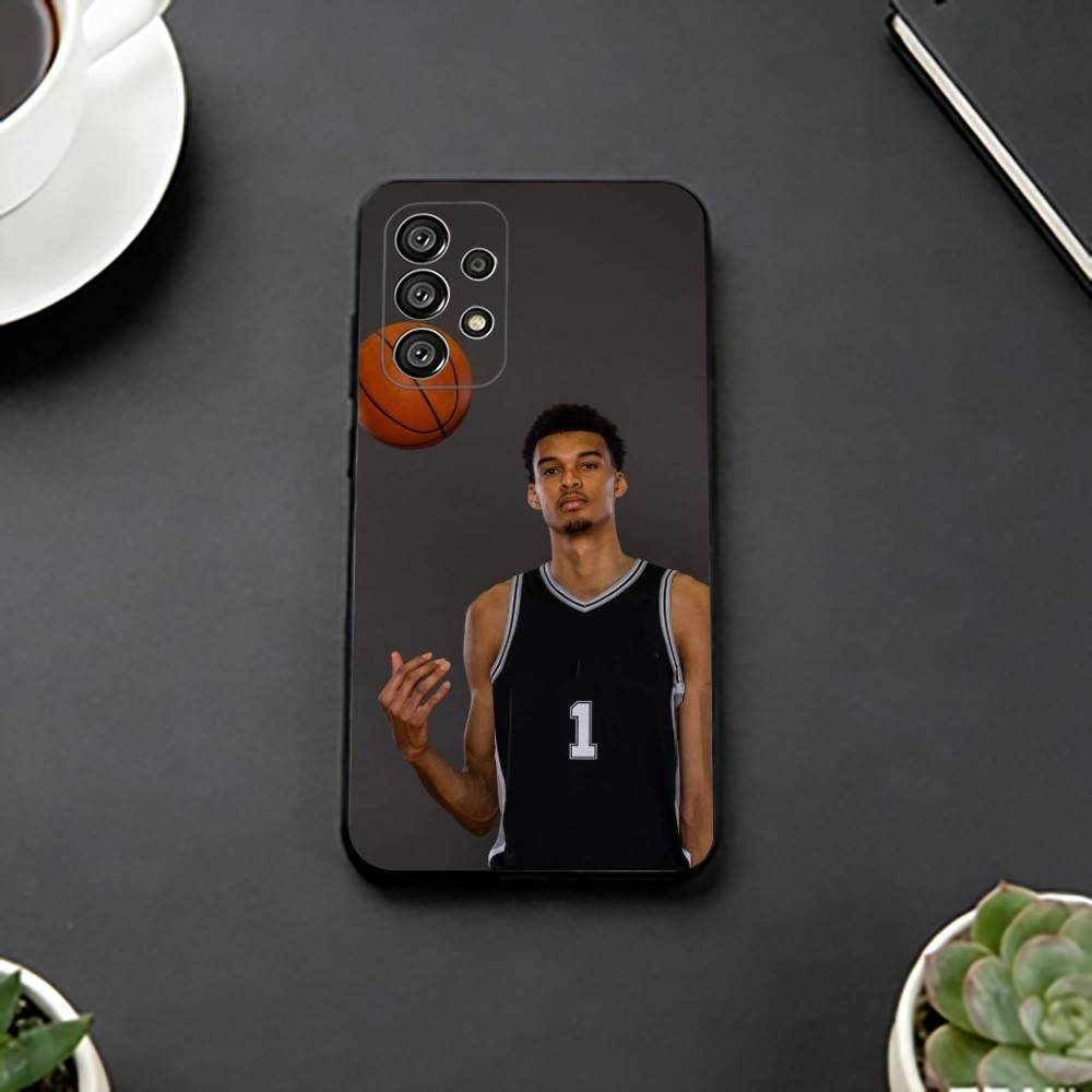 Sports Basketball Victor Wembanyama Phone Case For Samsung S25,S24,S21,S22,S23,S30,Ultra,S20,Plus,Fe,Soft Silicone Black Cover