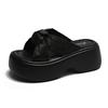 Platform Slippers Women's Summer Wear New Muffin Sandals High Heels Sandals Soft-soled Beach Shoes
