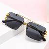 Frameless Fashionable Sunglasses, Box Personalized Stall Sunglasses, Foreign Trade Sunshade Double Beam Glasses, Versatile Light Luxury Tide
