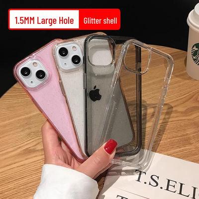 Glitter Transparent TPU Case for iPhone 15/16/17 - Drop-proof & Viral Soft Case 