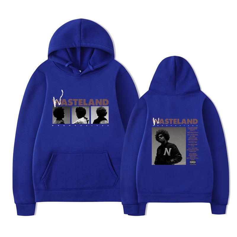 Unisex Schwarzer Hoodie Doppelseitiger Albumcover Grafikdruck Pullover Sweatshirt Streetwear