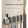 Stojak na szczoteczki do zębów bez wiercenia, kubek do płukania ust, stojak na kubki do płukania ust, ścienny, łazienkowy, rodzinny, stojak na szczoteczki do zębów