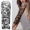 India Maori Totem Temporary Tattoos For Men Women Adult Black Skull Tribal Tattoo Sticker Sleeve Fake Waterproof Tatoos Dacel