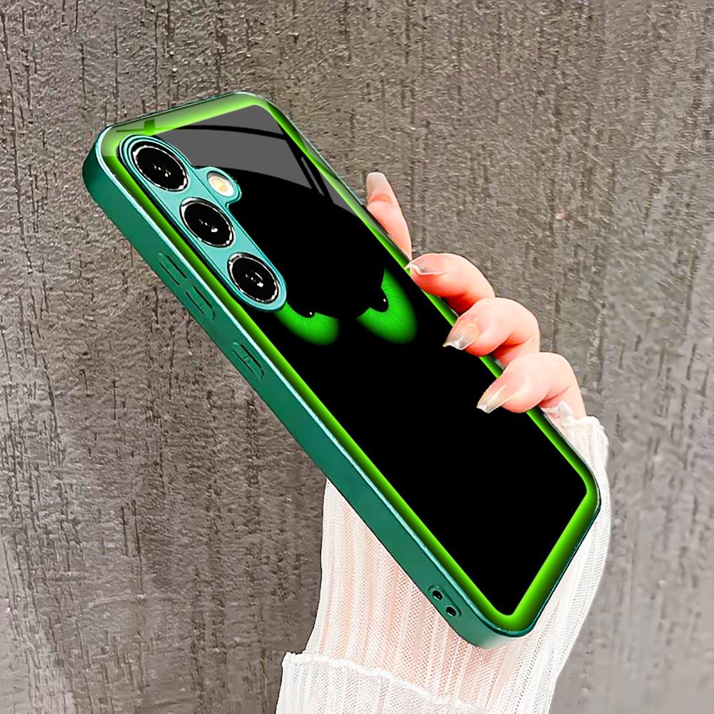 Die Grüne Kleine Teufel Glas Handyhülle für Samsung Galaxy S26 S25 S24 S23 S22 S21 FE Ultra Plus Eingebautes Glas Grün Exquisit