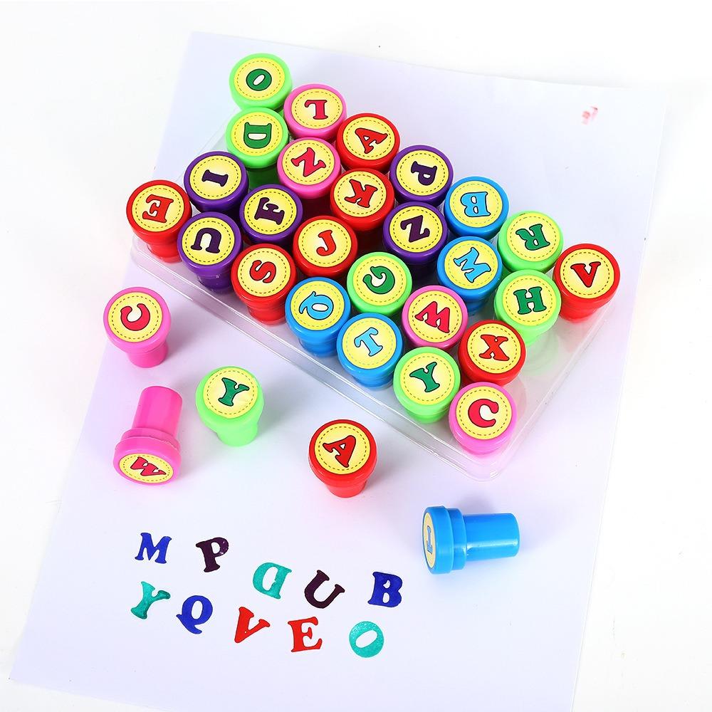 10/12/26Pcs Cartoon Children's Self-stamp Set  for Children Treasure Box Prize Birthday Party Gift