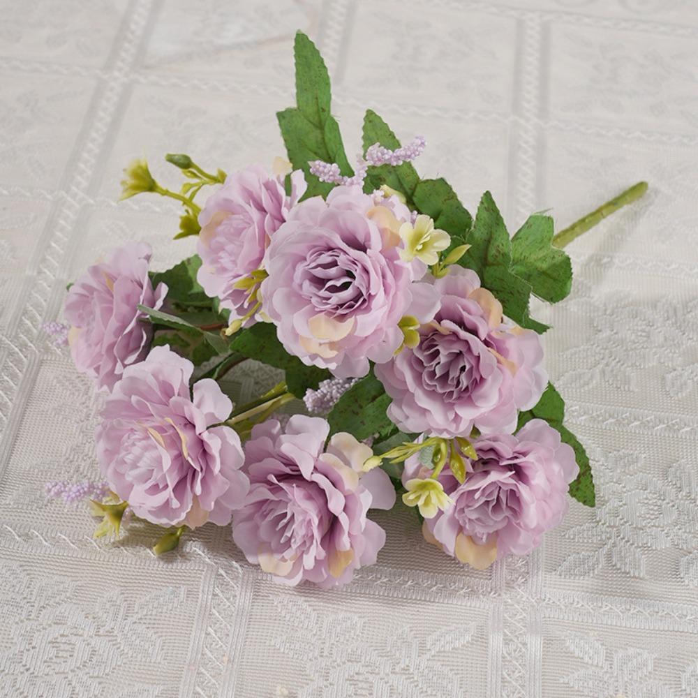 DIY Decoration Artificial Peony Bouquet 7 Heads Simulated Flower Fake Flowers  Photography Props