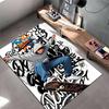 Area Rug, Skater Hoodie Graffiti Black Orange Blue Street Art Poster, Bedroom Decor, Non-Slip Mat