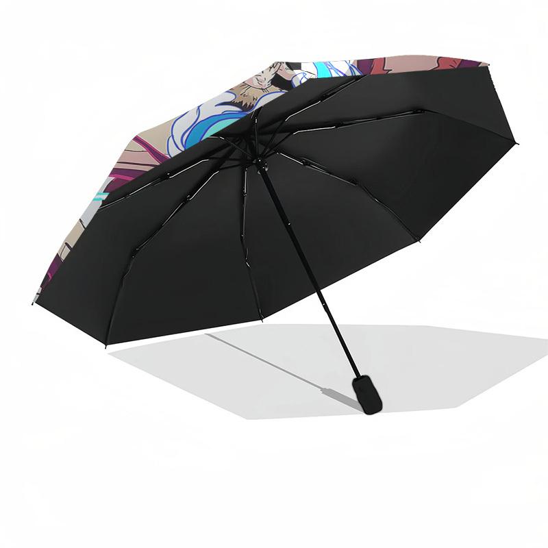1pc Nezuko Demon Slayer Outdoor Umbrella - Automatic Opening/Closing, Portable 3-Fold Design with 8-Bone Iron Frame - Perfect Gift for Fans, Travelers
