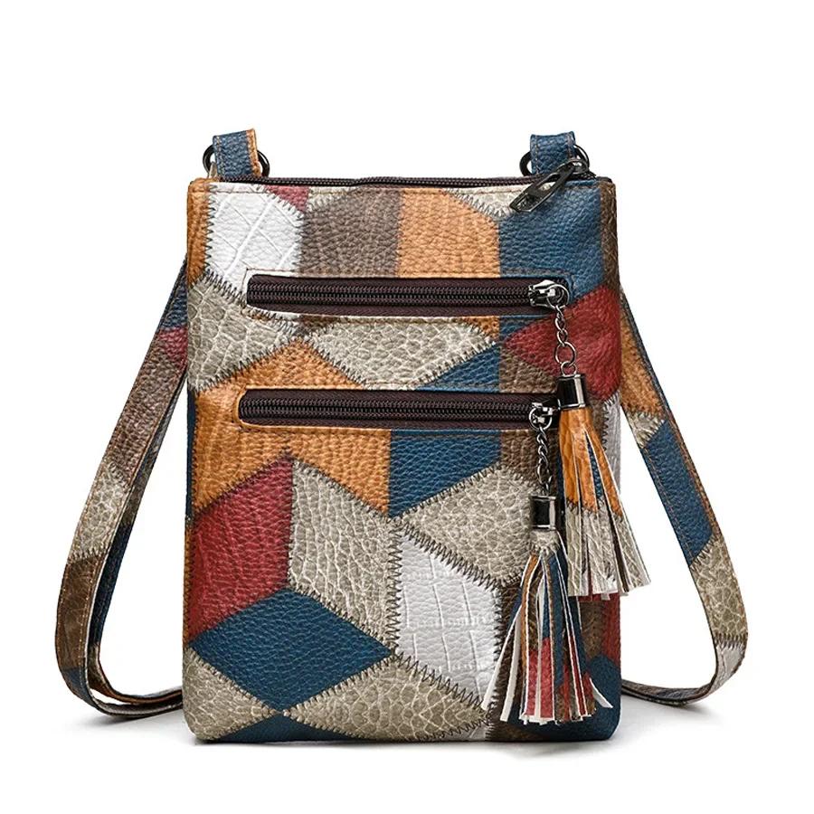 

Vintage Double Tassels Women s Crossbody Bags for Holiday Gifts, Soft PU Leather Small Handbags Designer Shoulder Bag for Ladies Extra Large