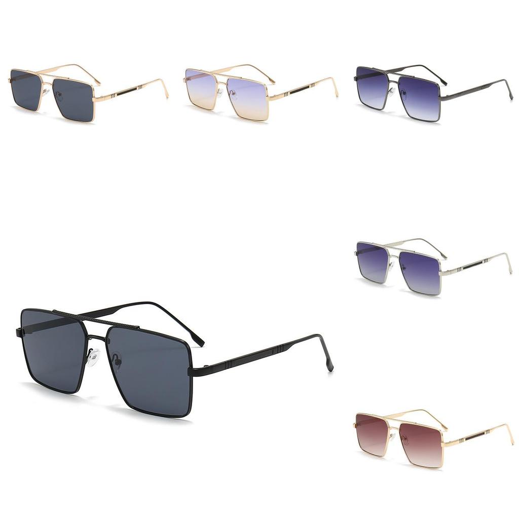 Fashion Stylish Metal Large Frame Sunglasses Square Outdoor Protection Sun