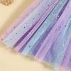 Toddler Girls Summer Casual Sling Dress Sleeveless Stars Print Colorful Tulle Dress