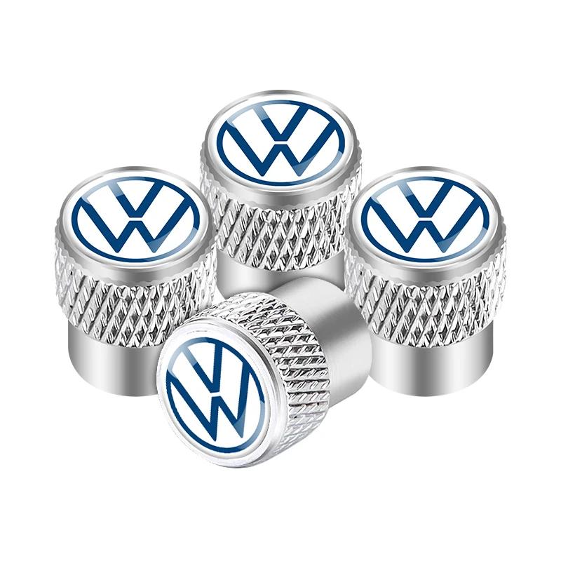4Pcs Car Tire Valve Stems Cap Knurling Style Tire Valve Cap for Volkswagen VW GOLF POLO PASSAT TIGUAN TOURAN TOUAREG JETTA GTI