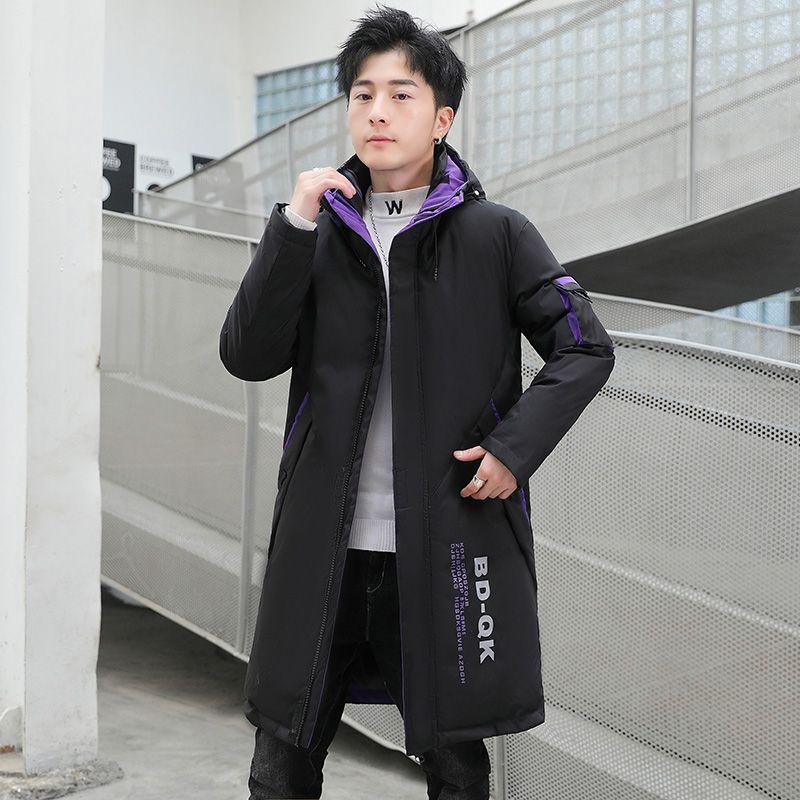 Padded-on Men's Medium and Long Thickened Down Cotton-padded Clothes, Winter Cotton-padded Jackets, Men's Jackets.