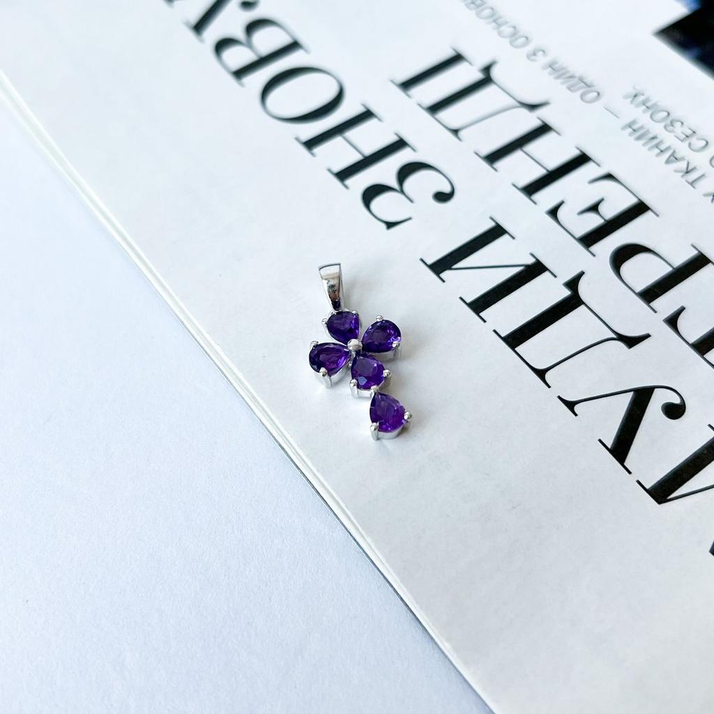 Silver Cross with Amethyst 1.46ct (2139126)