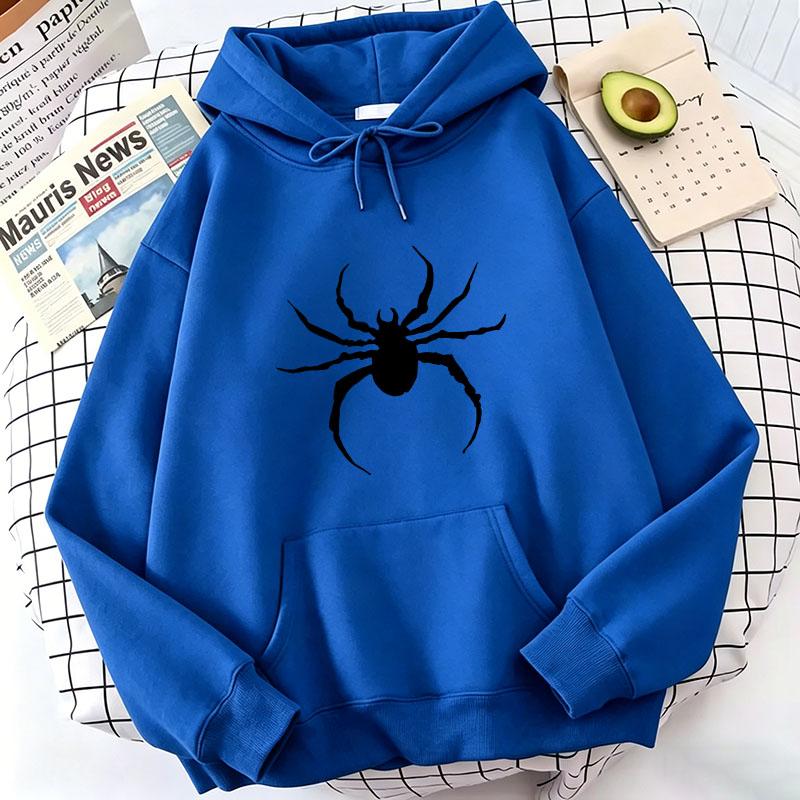 Sudaderas con Capucha Estampado de Araña Hip Hop Primavera Otoño Invierno Sudaderas Casuales Sudadera con Capucha Gráfica para Hombre Mujer