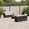 VidaXL Garden Lounge Set 7 Pcs with Cushions Black Wicker 3223487