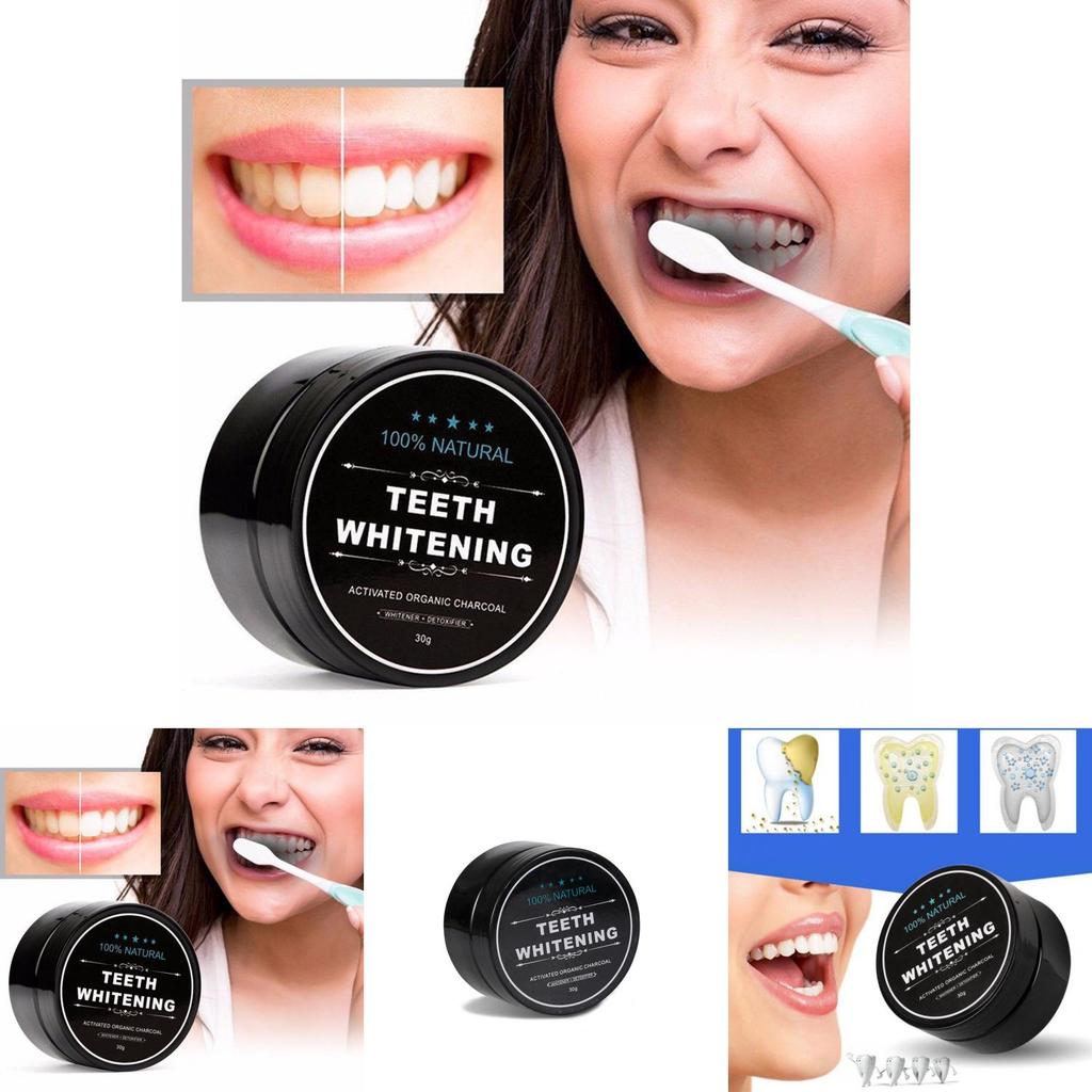 Koltänder Aktiverat Vitt Pulver Ekologiskt Kokosnöt Karbon Coco Nytt 30g