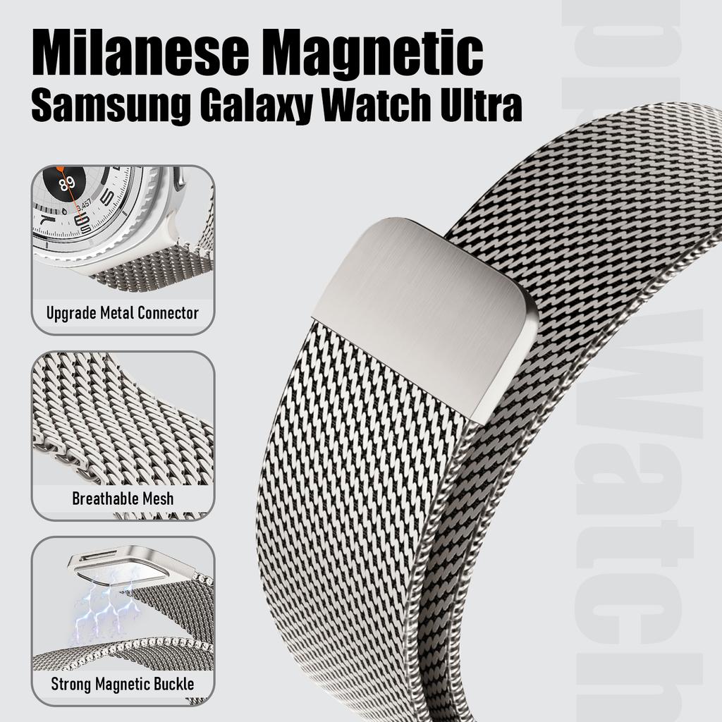 Milanese Loop Strap For Samsung Galaxy Watch 8 44mm 40mm 8 classic 46mm Thick metal Bracelet correa pulseira Galaxy Watch 8 band