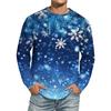 Men's Christmas Printed Imitation Cotton Long-sleeved Shirt