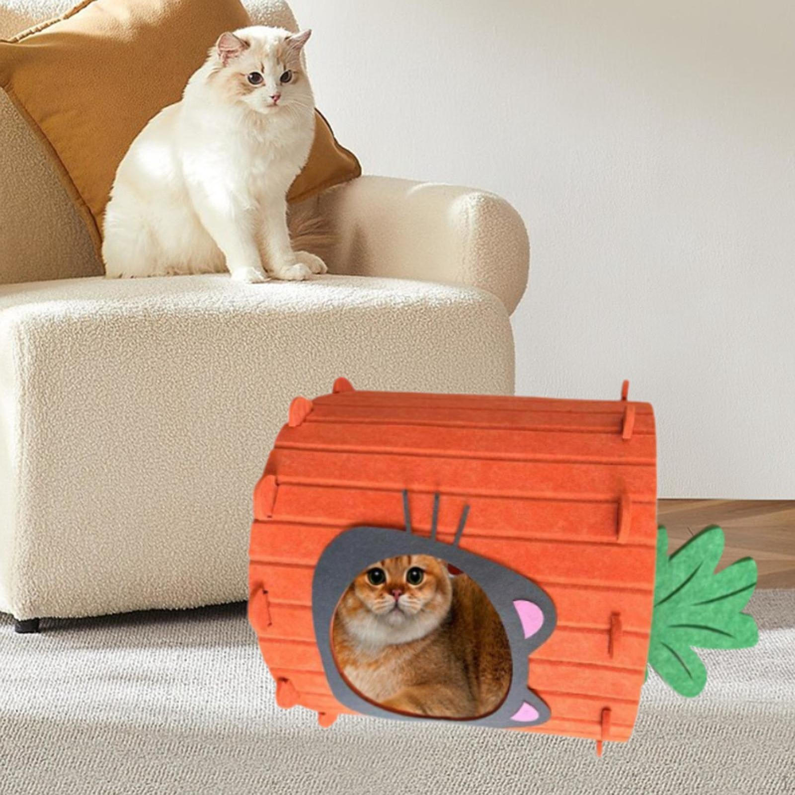 

Кошачий домик Морковка Спальная мебель для маленьких и средних кошек Уединение (Легко собрать) Black S