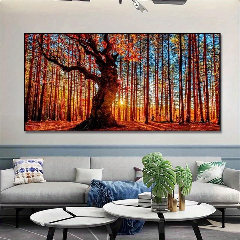 Nature Sunrise Forest Trees Canvas Painting Posters and Prints Landscape Wall Art Pictures for Modern Living Room Cuadros Decor