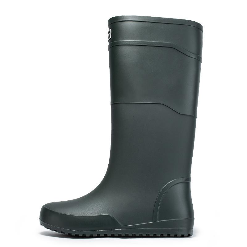 Water shoes extra high tube flat rain shoes men's closure plus fixed cotton lint long rain boots size waterproof glue shoes winter