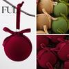 Retro Christmas Baubles with Bows 15Pcs Flocking Ball Hanging Ornaments Bow Decor, Flocked Tree Velvet Balls Bubbles for Holiday Home Decoration,