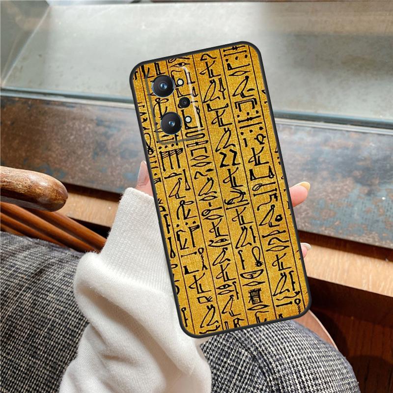 Egyptian Hieroglyphics Case For Realme 15 Pro GT7 GT6 11 12 13 14 Pro Plus C55 C51 C53 C35 C33 C61 C65 C67 C71 C75